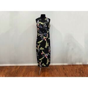 Tommy Bahama Black Floral 100% Silk Top Skirt Set Medium/ 12